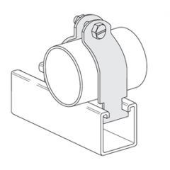 Strut(Channel)Pipe Clamp 1/2"IPS, 3/4"CPS,  Galv