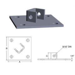 Strut Seven Hole Post Base 6" x 6" x 1-5/8" (Model P10)(10)