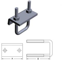 Strut Clamp Channel to Beam 3" x 3-3/8" (B17) (25)