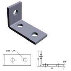 Strut Angle Fitting 90° Three Hole 3-7/8" x 1-7/8"(25)