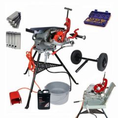 PT 300 THREADING MACHINE FITS 15682 38 RPM INCLUDES OUTSTANDING JAWS TURNS UP TO 6" PIPE PLUS TRIC TRAY & SPLATTER GUARD