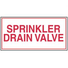 Sign Alum 12x6 Sprinkler Drain Valve