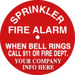 Sign Alum Personalized 10" Round Fire Alarm Bell Call 911