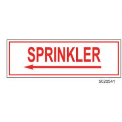 Sign Vinyl Decal 6x2 Sprinkler Left Arrow (100/.5#)