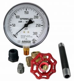 Fire Sprinkler Gauge Pers Kit 300# Air/Water Steel Back