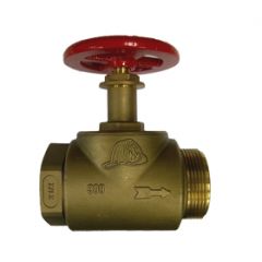 Fire Hose Strt Globe Valve 2-1/2"F(NPT)xM(NST)W/Cap&Chain