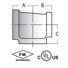 PIPE FITTING Cast Iron Reducing Tee 2"x1¼"x2" (6/12/42#)