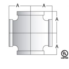PIPE FITTING Malleable Iron Cross ¾" (30/60)(=Anvil 1107)