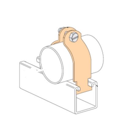 Strut (Channel) Pipe Clamp Copper Epoxy Coat 1/2"CPS 5/8"OD