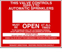 Sign Alum 9 x 7 Control Valve