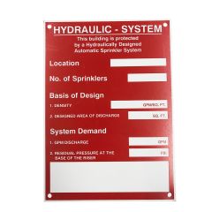 Sign Alum 5 x 7 Hydraulic System