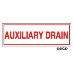 Sign Vinyl Decal 6 x 2 Auxiliary Drain