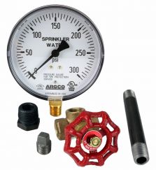 Fire Sprinkler Gauge Kit 300# Water 1/4