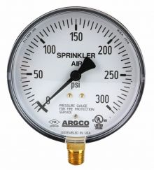 Fire Sprinkler Gauge 300# Air Steel Back UL/FM USA