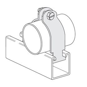 Strut(Channel)Pipe Clamp 1-1/4"IPS Rigid,1-1/2"CPS, Galv