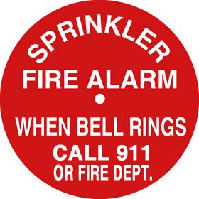 Sign Alum 6" Round Alarm Bell Call 911