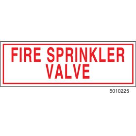 Sign Alum 6x2 Fire Sprinkler Valve  (100/1000/22#)