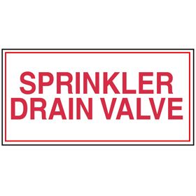 Sign Alum 12x6 Sprinkler Drain Valve