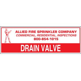 Sign Alum Personalized 6x2 Drain Valve (100/3.4#)