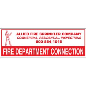 Sign Alum Personalized 6x2 Fire Dept Connection (100/3.4#)