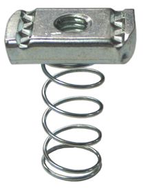 Strut(Channel) Nut 1/4" w/Long Spring Galv (200)